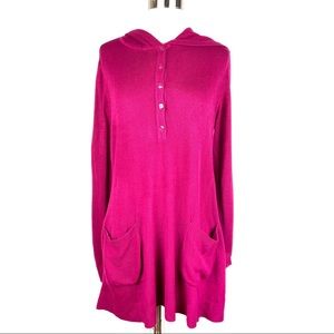 SUSAN GRAVER Plush Knit Long-Sleeve Henley pink